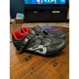 Peloton Men's Black Cycling Shoes with Red Liner and White Accents